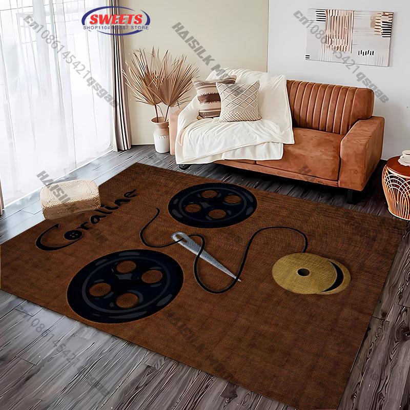 1 Alfombra Impresa Serie Misterio C C0raline para Sala de Estar Dormitorio, Alfombrilla para Sofá, Alfombra Moderna de Área Grande para Decoración del Hogar, Regalo para Amigos