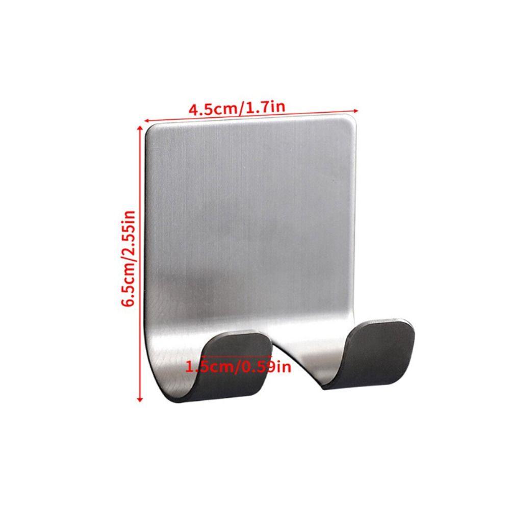 2Pcs Self Adhesive Stainless Steel Razor Holder Double Hook Waterproof Hanging Razor Stand Space Saving Rust-proof