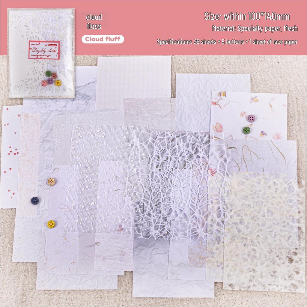 RetroStory Cloud Garn: DIY Retro Hintergrundpapier-Pack für Ita-Tasche & Journaldekoration