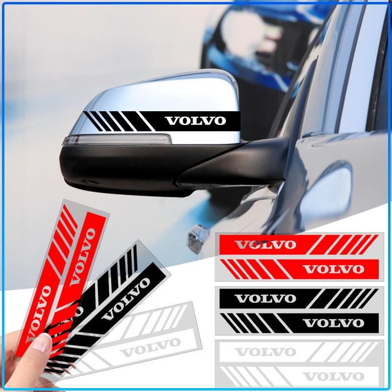 2PCS Car Styling Rearview Mirror Decoration Sticker Emblems For Volvo Rdesign XC90 S60 XC60 V70 S80 S40 V50 V40 V60 C30 S70