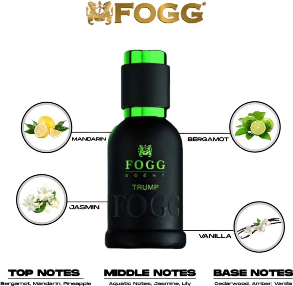 FOGG Trump Perfume Scent Long Lasting Eau de Parfum  Pack of 2 For Men 100ml Fresh Fragrance Day Night Wear Confidence
