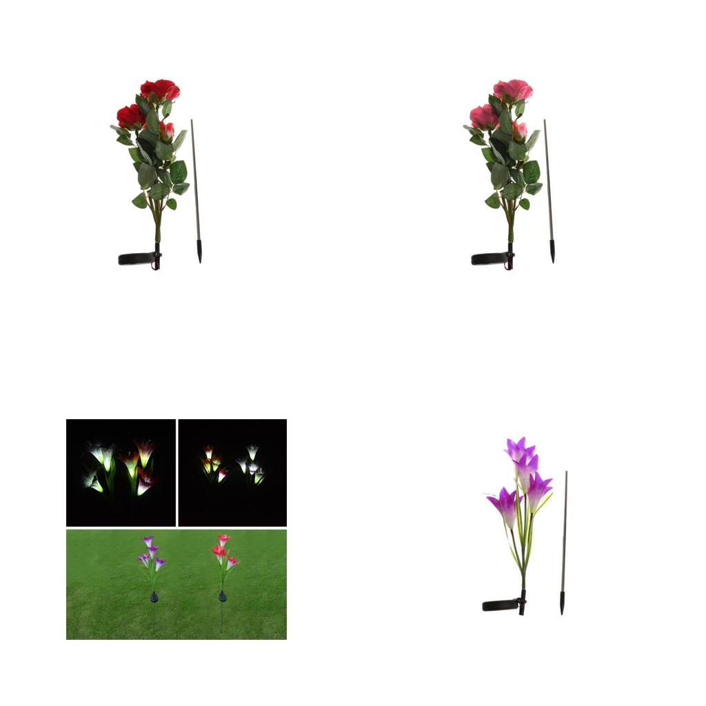 Versatile Solar Power Lily Rose Garden Stake Lamp Enhancing Landscape With Timeless Charm