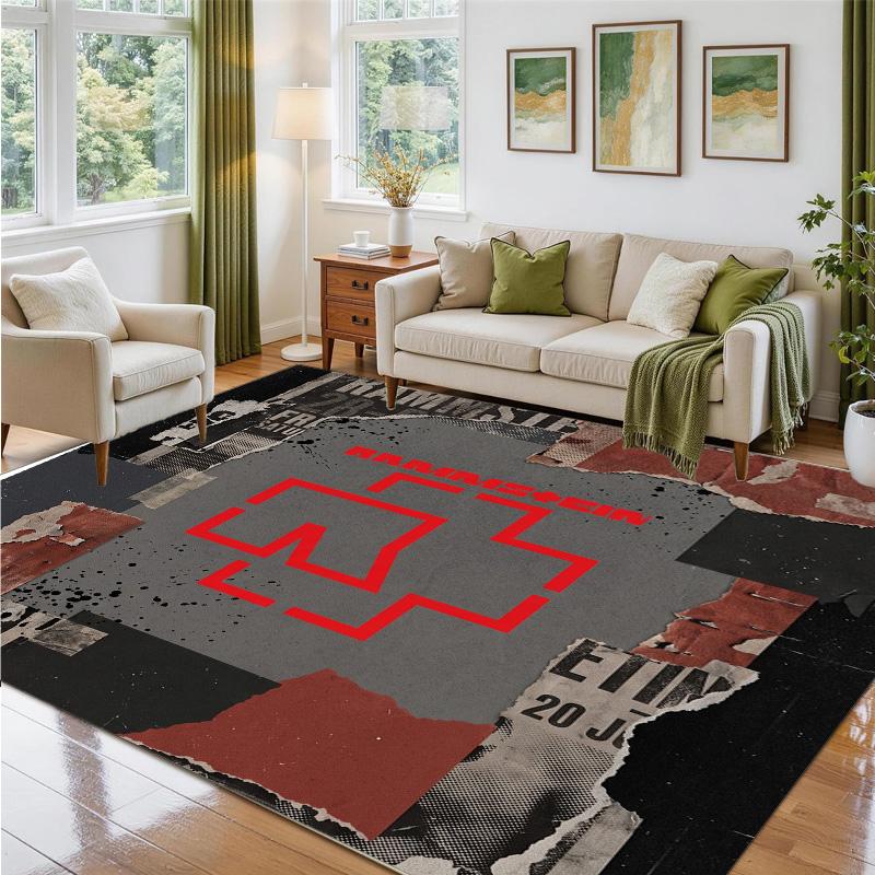 Rammstein Design Crystal Velvet Rug Soft Decorative Mat for Bedroom Entrance