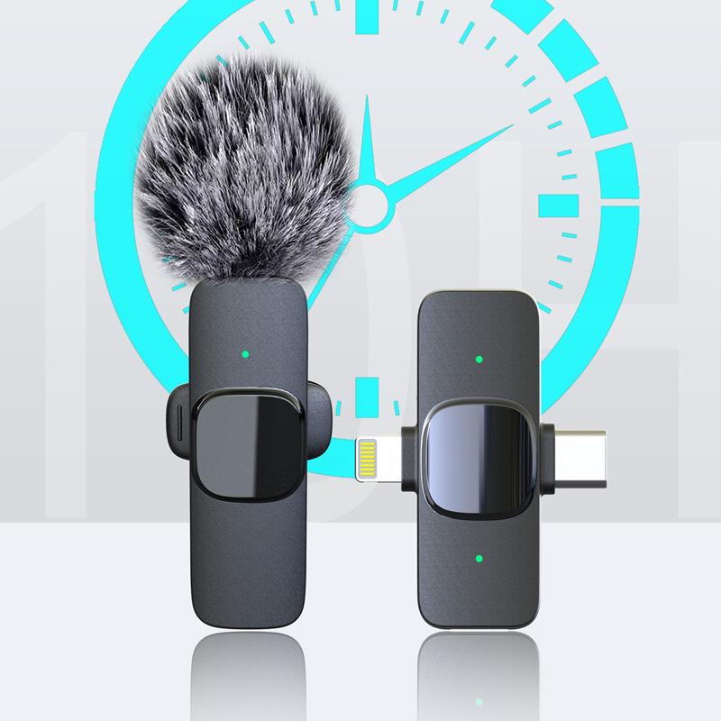 

Wireless Lavalier Microphone K1: Dual Outdoor Bluetooth Mini for Live Recording with Noise Reduction. Single Mic чёрный