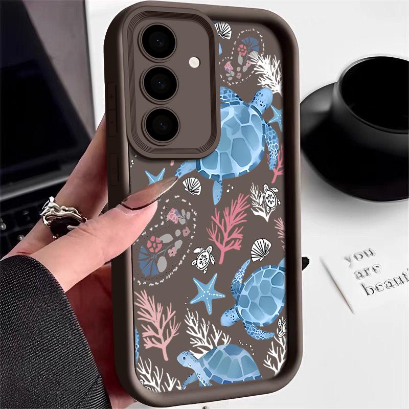 Cute Turtle Soft Case For Samsung Galaxy S25 Edge S24 S25 S23 S22 Ultra S24 FE A56 A55 A54 A36 A15 A25 A16 A26 5G Phone Cover