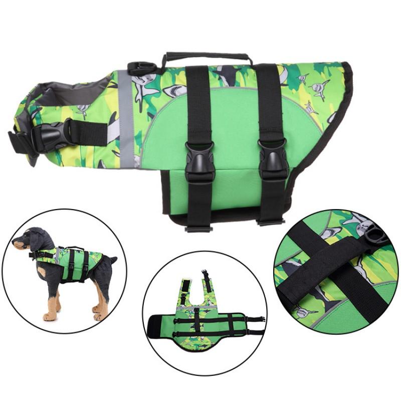 Pet Life Jacket Medium To Large Dogs Swimming Vest With Reflective Stripes Adjustable Hook-and-Loop