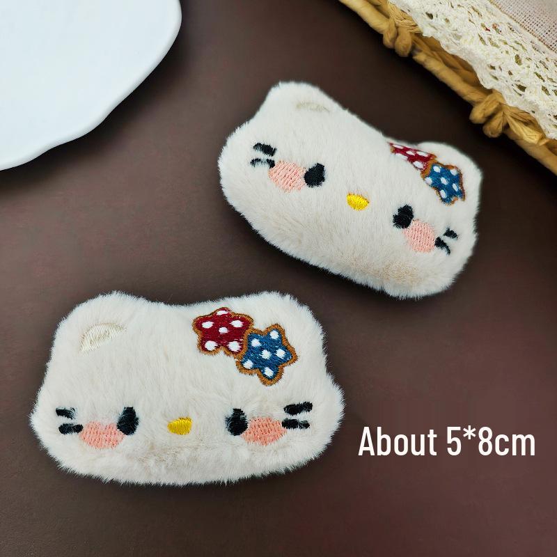 Cartoon Plush Kitty Doll Brooch Keychain Pendant for Bags, Clothing, Hats, and Scarves Accessories