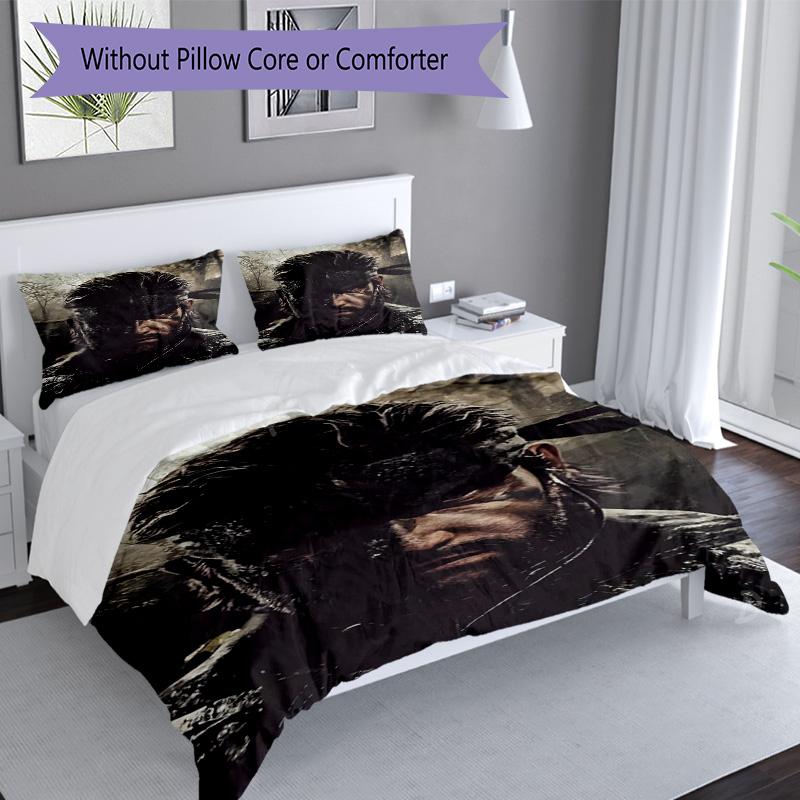3Pcs Warrior Gaze Battle Veteran Dark Resilient Bedding Quilt Set Quilt Cover Gift For Fans 1 Duvet Cover 2 Pillowcase Game281