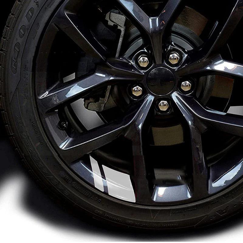 20Pcs Car Wheel Rim Reflective Sticker Vinyl Decal  Warning Stripe Racing Wheel Hub Decorations Car Sticker Exterior Accessories