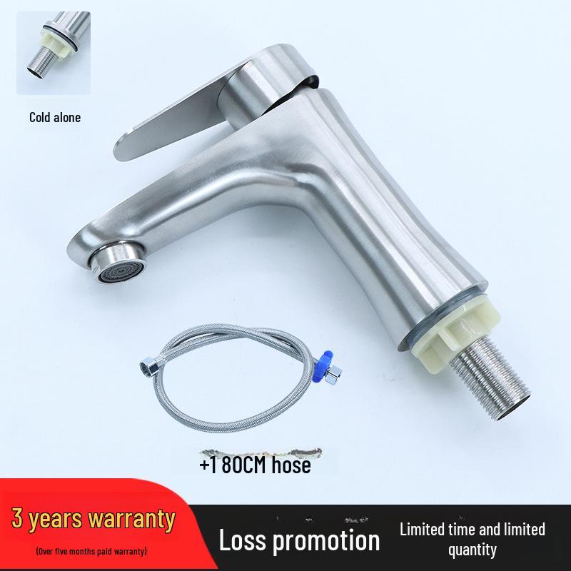 304 Stainless Steel Tall Single Cold Bathroom Faucet