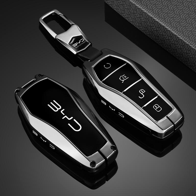 Schlüsselhülle für BYD Song Plus Atto 3 Han EV Tang DM Qin Seal Dolphin Metall Fernbedienung Halter Schlüsselanhänger Autozubehör High-End