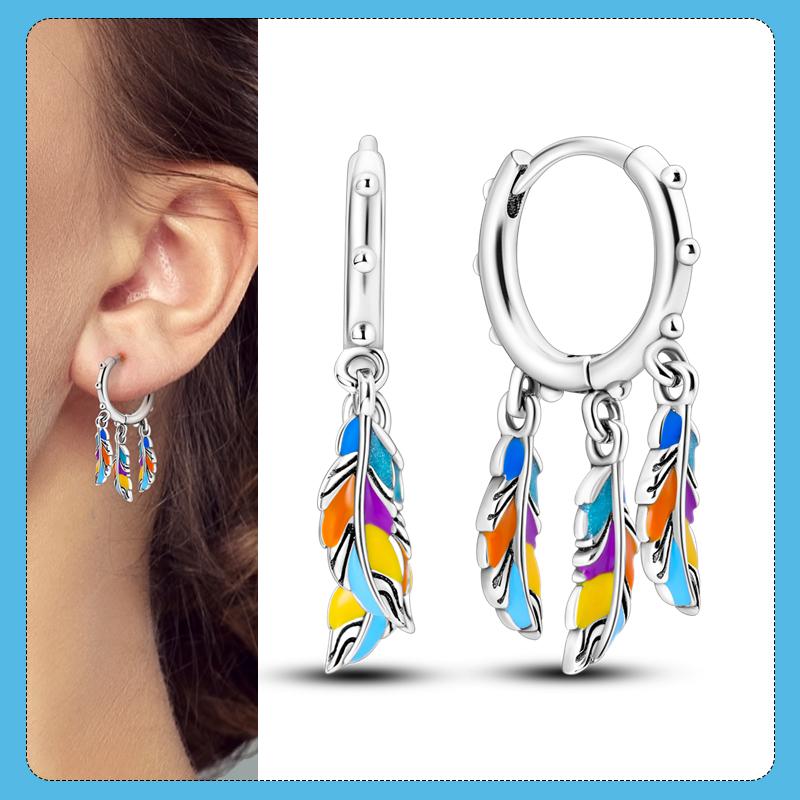 Heißer Verkauf 925 Sterlingsilber Kupfer Herz Ohrringe Passen Original Charms Creolen Für Frauen Mädchen Stecker Ohrring Feine Zirkonia Geschenke