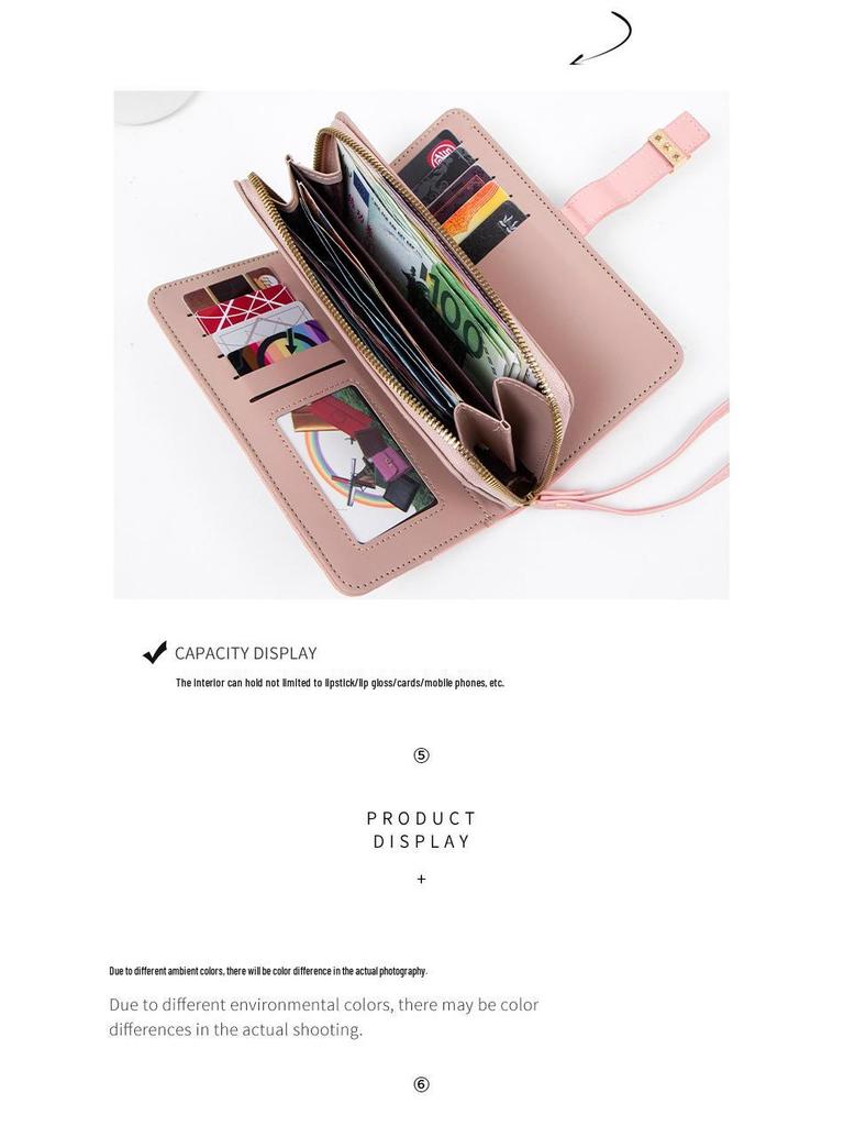 Women's Tri-Fold Minimalist Wallet: Fashionable and Functional Long Clutch with Zipper and Snap Closure, Multiple Card Slots