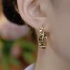 Exquisite Brown Zircon Circle Earrings For Women Fashion Personalized Daily Accessory Party Jewelry Birthday Anniversary Gifts
