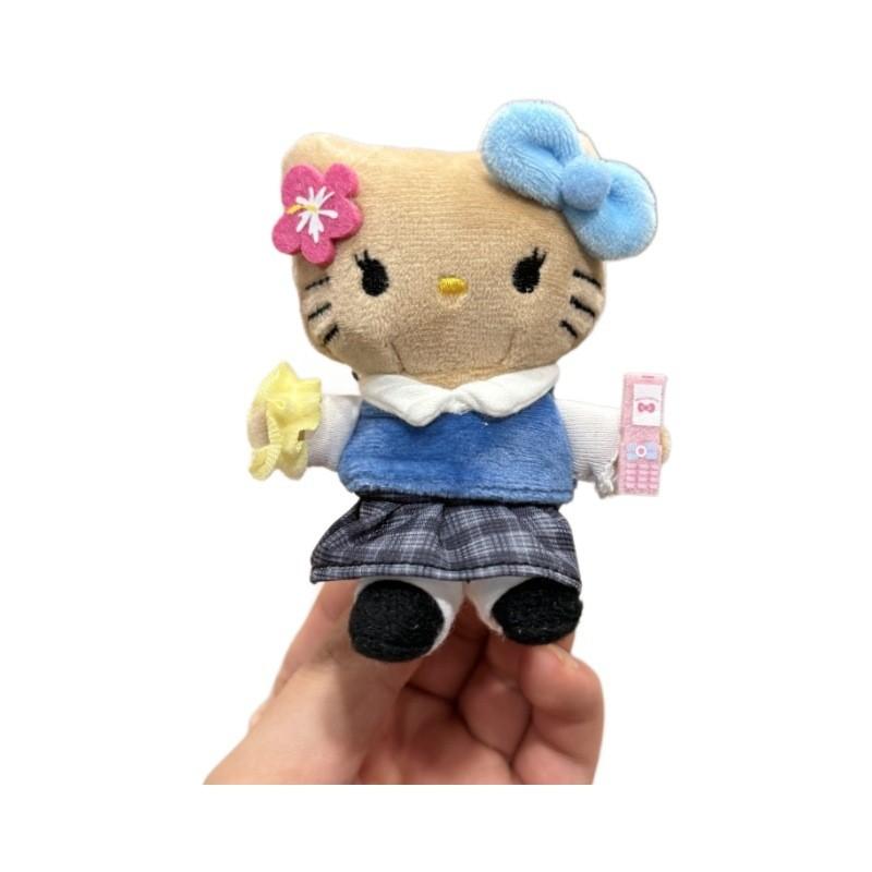 Sanrio Hello Kitty Plush Keychain With Silver Bow For Bag Decor And Collecting