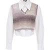 ONLY 2025 Autumn Colorblock Knit Vest & Shirt Set