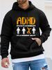 ADHD Kognitivní prohlášení Křehká čárová ilustrace Unisex Sportovní mikina Podzim Zima Vrchní díl