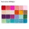 Kit de perles de rocaille colorées 2 mm Petites perles de verre Ensemble de perles lettres acryliques Avec boîte organisatrice Pour la fabrication de bijoux Collier Bracelet DIY