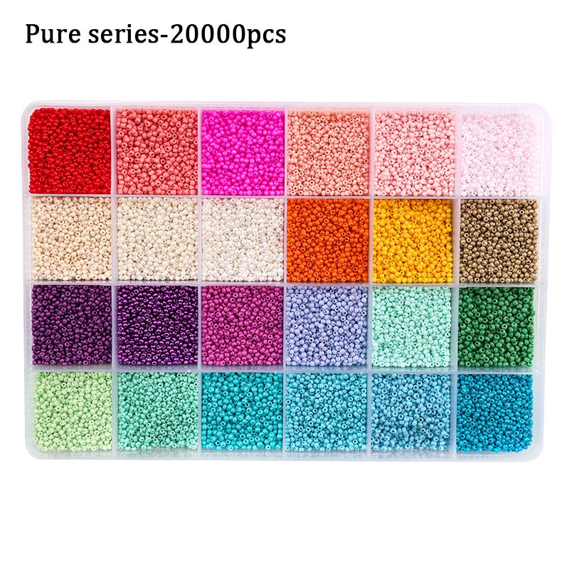 Kit de perles de rocaille colorées 2 mm Petites perles de verre Ensemble de perles lettres acryliques Avec boîte organisatrice Pour la fabrication de bijoux Collier Bracelet DIY