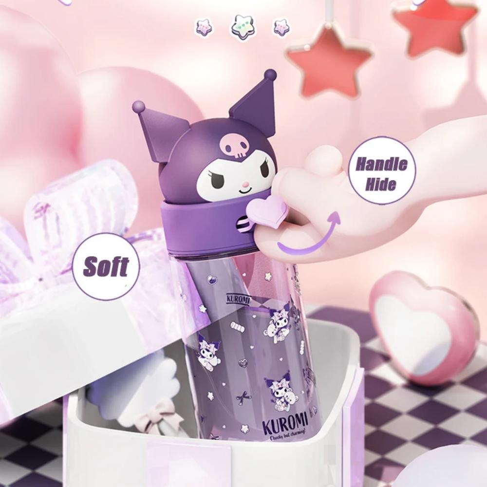 Cute 500Ml Kawaii Dolls Transparent Cup Cartoon Kuromi Cinnamoroll Melody Plastic Water Bottle Gifts For Kids Adults Children's Birthday Gift Holiday