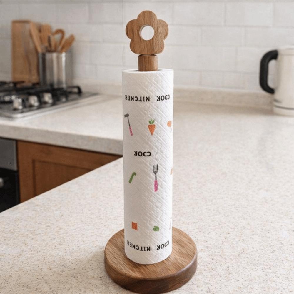 Free Standing Flower Shaped Paper Towel Stand Punch Free Vertical Tissue Rack  Living Rooms