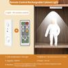 Motion Sensor LED Night Light With Remote Control Rechargeable Under Cabinet Lamp Dimmable For Wardrobe Bedroom Kitchen Lighting