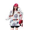 2025 Korean Style Women's Slim Fit Cartoon Print Knit Sweater for Autumn/Winter