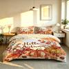 3pcs 90g polyester Hello Autumn pumpkin and autumn leaf decorative patterns soft comfortable home decoration