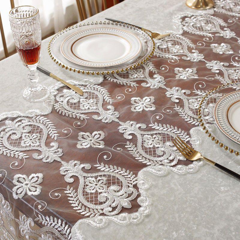 European Light Luxury High-end Tablecloth Rectangular Coffee Table Cover Simple Modern Lace Tablecloth Dining Table Cloth Chair Cover Chair Cushion
