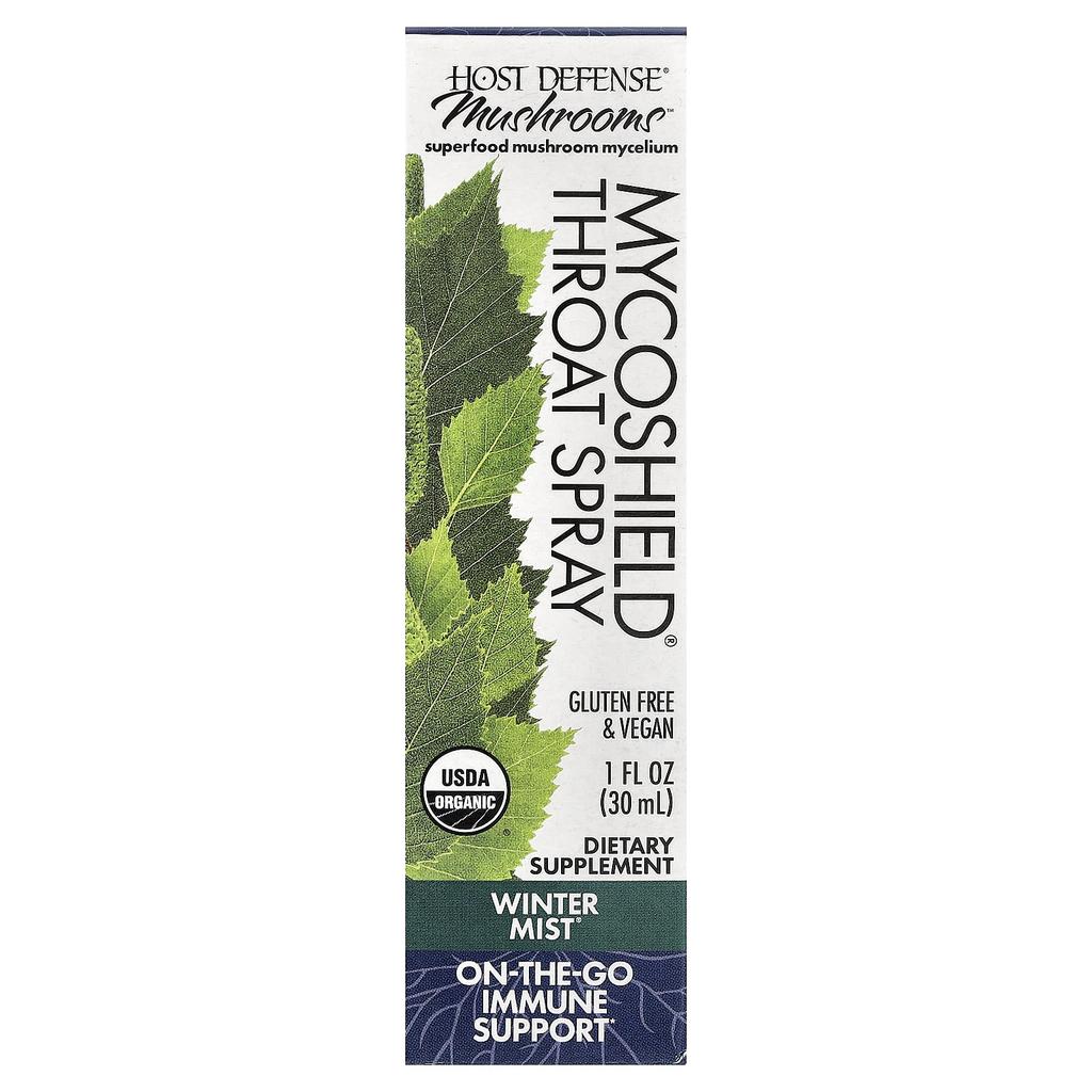 Mushrooms™, Mycoshield® Throat Spray, Winter Mist, 30 Ml (1 Fl Oz)