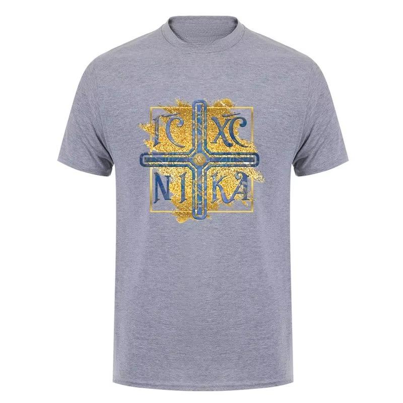 

IC XC NIKA Cross Christian Orthodox T Shirt Summer Men Women Cotton Streetwear Tops Short Sleeve T-shirt Man Clothes 4XL