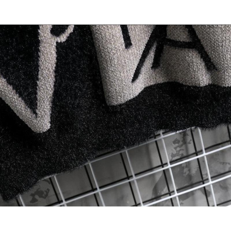 Męski sweter dzianinowy w paski, pulowery z nadrukiem, sweter z okrągłym dekoltem, jesienno-zimowa odzież męska na co dzień