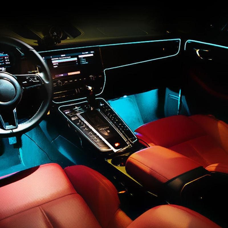 Flexible Cold Glow LED Car Ambient Lights Strips Easy Installation Energy Efficient Multicolor Mood Lighting for Driving
