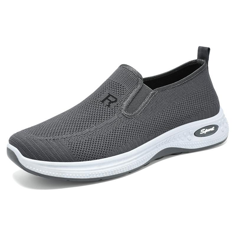 Shoes Men's Casual Shoes Flying Woven Breathable Mesh Shoes One Pedal Lazy Shoes Dad Shoes Soft Sole Comfortable Single Shoes Men's Shoes