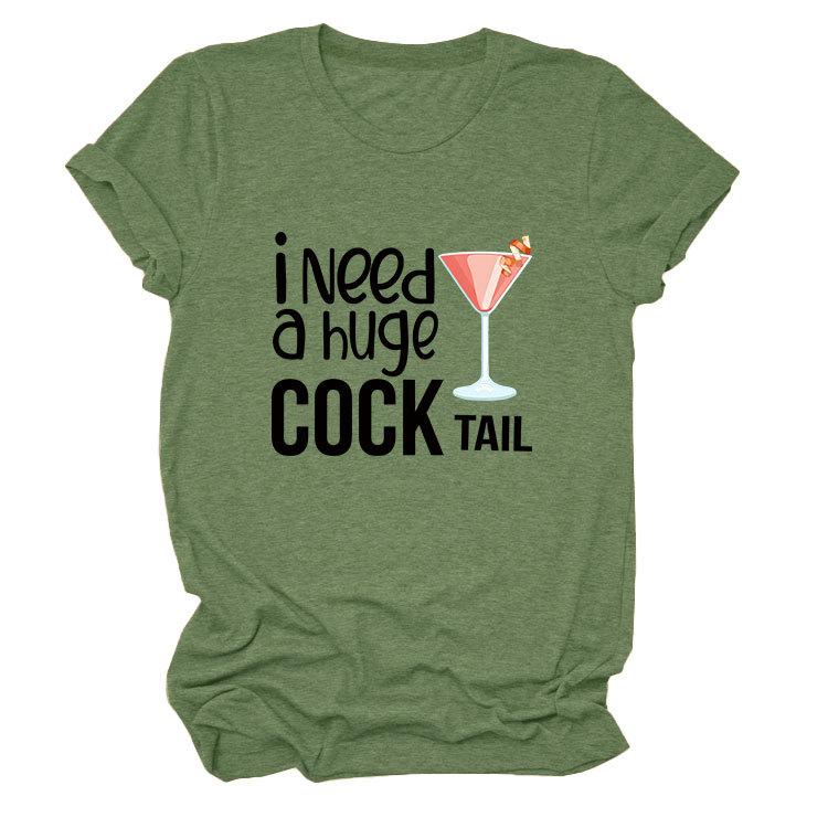 I Need a Huge Trendy Plus Size Women's Crew Neck Short Sleeve T-shirt
