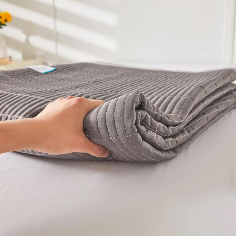Summer Thicken Floral Bed Cover Double-layer Yarn Clip Cotton Cover Anti Mite Bedspreads Student Dormitory Mattress Thin Quilt