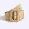 Boho Belt Vacation Style Natural Round Buckle Shell Pp Grass Elastic Women's Belt
