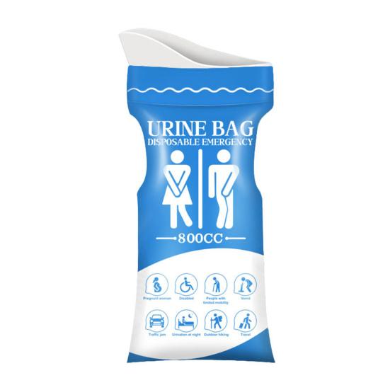 Car Emergency Urinal Bag Disposable Portable Urine Catcher for Men Women 800ml Capacity Leak-Proof Travel Urinal for Long Drives Road Trips