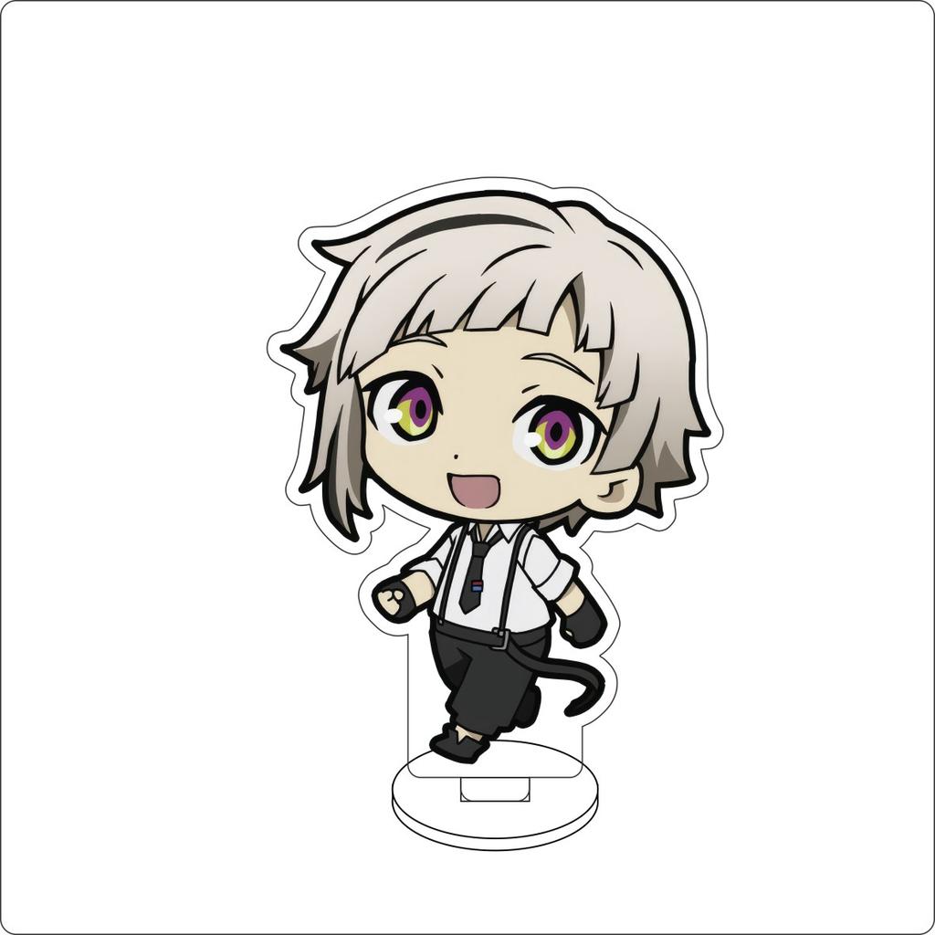 10CM Anime Bungo Stray Dogs Figure Stand Model Nakajima Atsushi/dazai osamu/Kunikida Doppo Cute Desk Decor Standing Sign Gifts