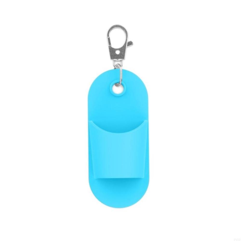 Portable Silicone Lanyard Pen Holder Anti-Lost Multi-functional Pen Clip Solid Color Lip Balm Holder Keychain