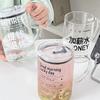 With Lid Scale Water Cup 1000ml Large Capacity Breakfast Cup Gift Straw Glass Cup  Home Office