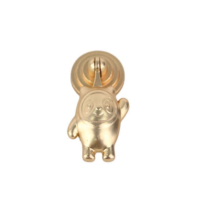 Gold Chinese Style Hidden Ring Handle - Brushed Copper Wardrobe Zinc Alloy