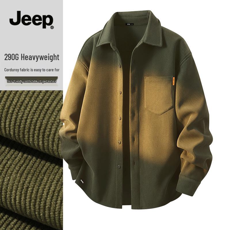 JEEP Men's Casual Corduroy Long Sleeve Shirt