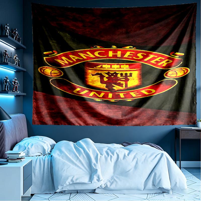Manchester United F.C Print Tapestry, Lightweight Wall Hanging, for Bedroom, Dorm, Living Room, Home Art Decor - Birthday Christmas Gift for Friends