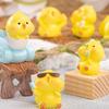 Cute Little Yellow Chicken Animal Micro Landscape Ornaments Resin Figurines Miniatures Doll Home Decorations Desktop Accessories
