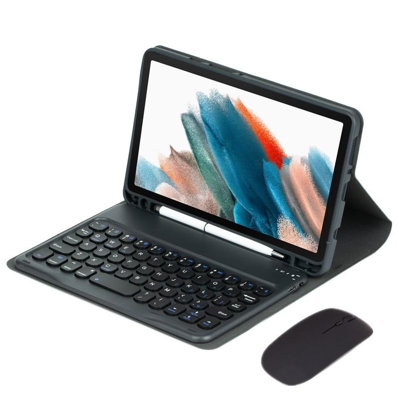 8,7 Zoll Galaxy Tab A11 Tablet Hülle mit integriertem Stifthalter Silikonhülle Abnehmbare Bluetooth-Tastatur Maus Ständerfunktion