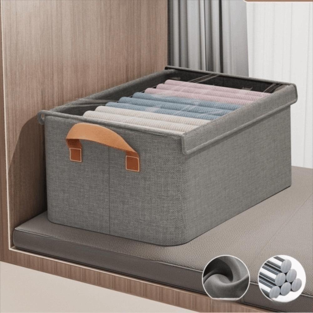 Covered Design Storage Box Fabric Material Metal Frame Wardrobe Organizer Collapsible Steel Frame Clothing Organizer