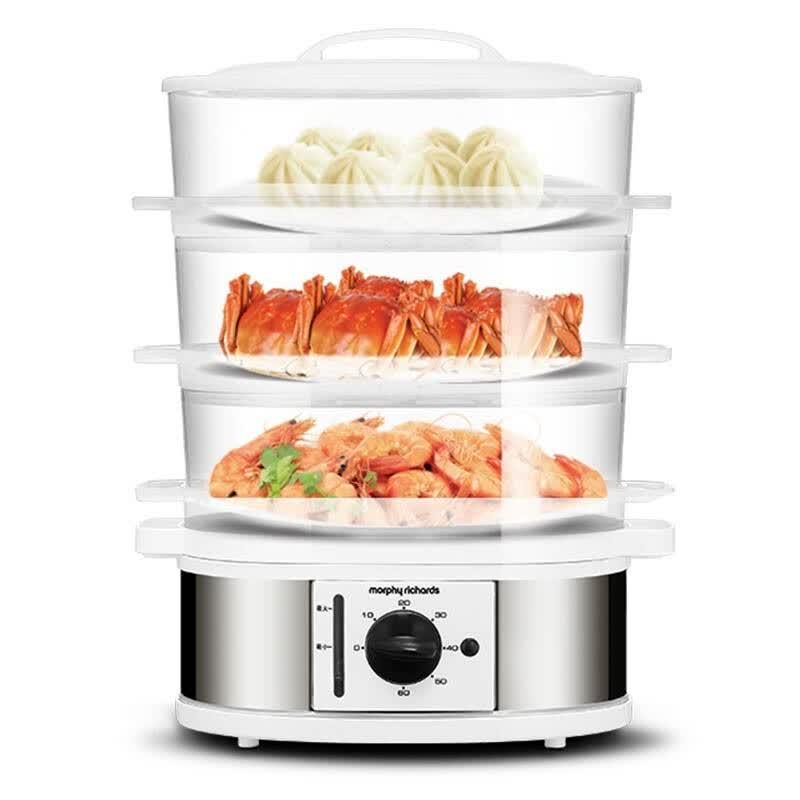 Morphyrichards 3-Tier Electric Food Steamer CN plug (adapter included)