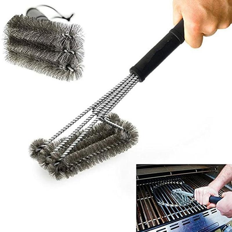 Barbecue Grill BBQ Brush Clean Tool Stainless Steel Wire Bristle