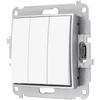 Triple Switch Without Frame Karlik Mini White/silver
